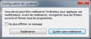 MSCONFIG : redémarrage