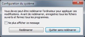 MSCONFIG : redémarrage