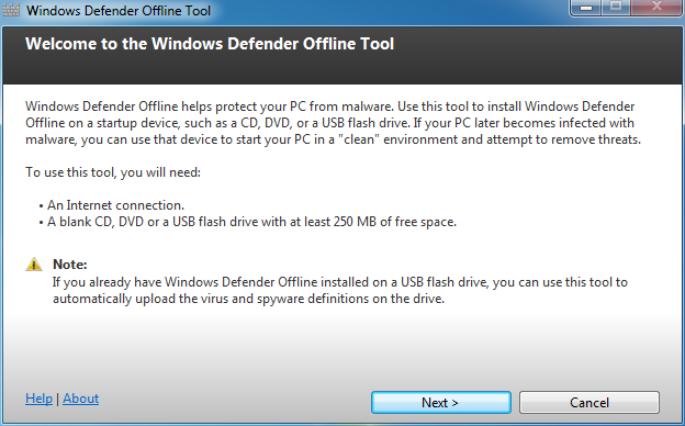 Windows Defender Offline : Bienvenue