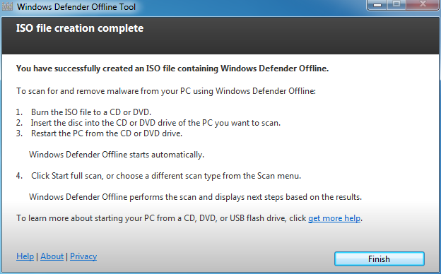 Windows Defender Offline : Installation complète