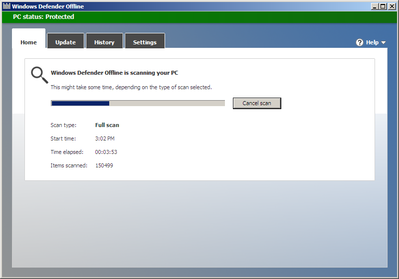 Windows Defender Offline : Scan Full